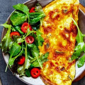 Lire la suite à propos de l’article Omelette aux champignons et salade verte