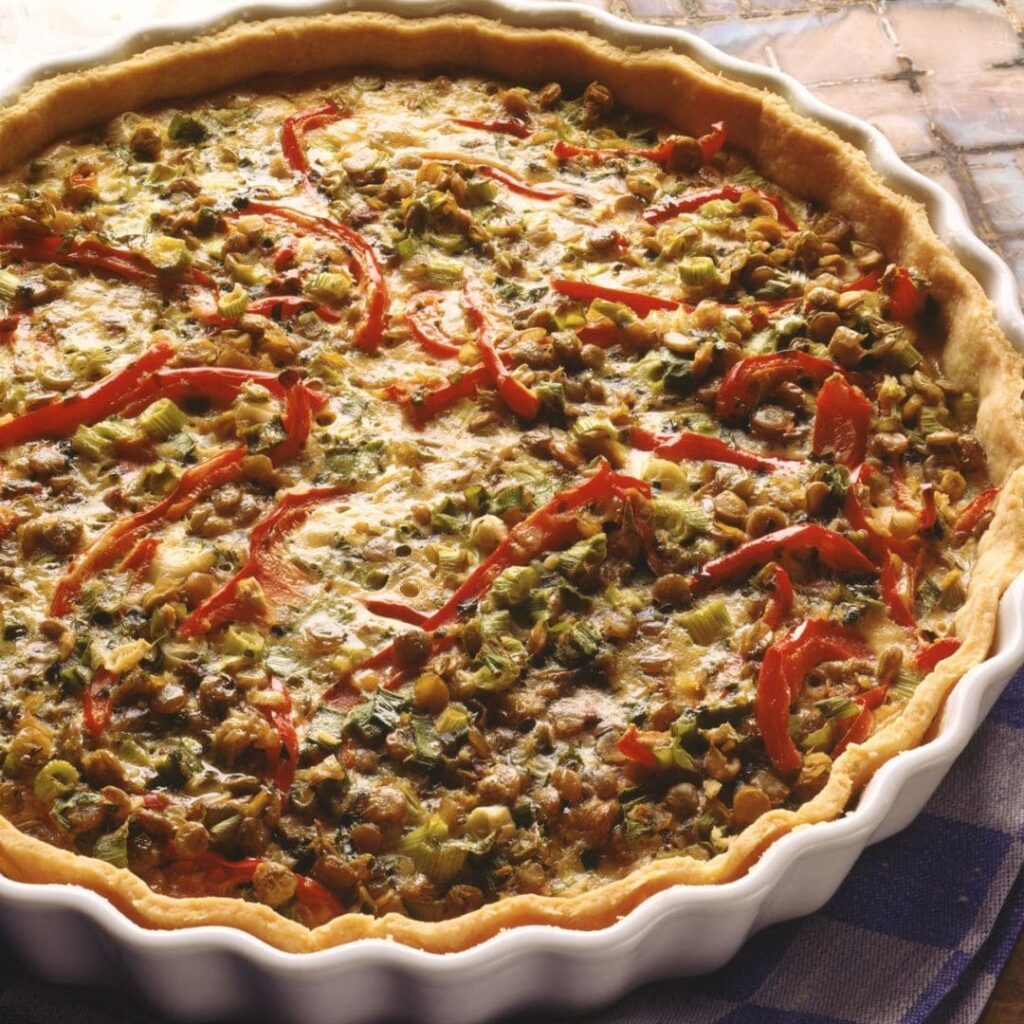 quiche lentille tournesol poireau